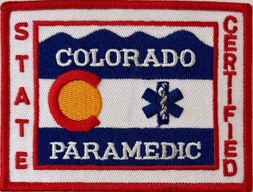 COLORADO PARAMEDIC, STATE CERTIFIED PATCH.